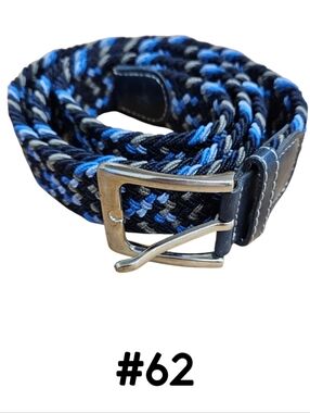 USG Women's Belt - Casual Stretch Belt Navy/Grey/Blue 120cm